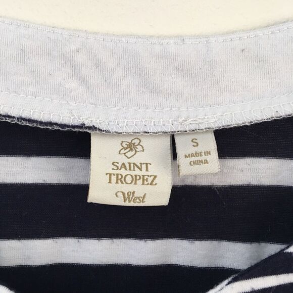 Saint Tropez West white & navy stripe dress with pockets | Small - Picture 3 of 7